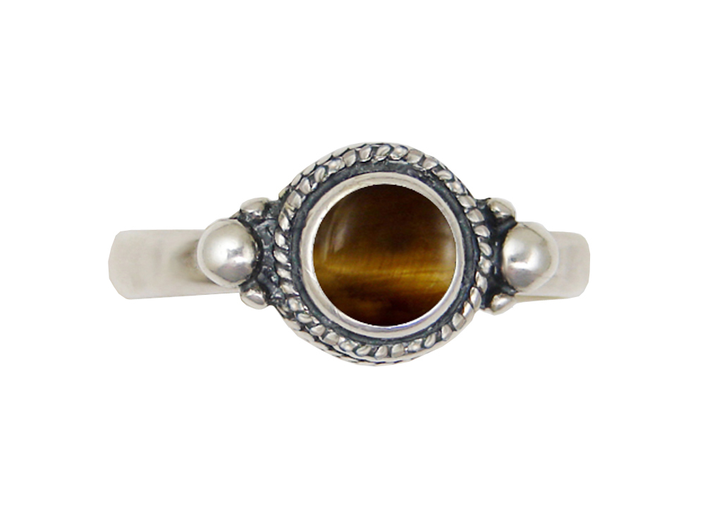 Sterling Silver Ring With Tiger Eye Size 9